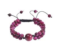 Bracelet Bijoux 6 mm Pierre Naturelle Deux Couches Tissées pour Elle et Lui, Bracelet Extensible, Excellent Cadeau pour Les Couples - 21 cm Robinetterie Domestique