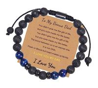 Bracelet Bijoux 8 mm Pierre Naturelle Tissée avec Carte À Mon Incroyable Petit Ami avec Carte Réglable pour Lui et Elle, Bracelet de Perles, Excellent Cadeau pour Femme - 30 cm Robinetterie Domestique