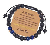 Bracelet Bijoux 8 mm Pierre Naturelle Tissée avec Carte À Mon Incroyable Petit Ami avec Carte Réglable pour Lui et Elle, Bracelet de Perles, Excellent Cadeau pour Femme - 30 cm Robinetterie Domestique