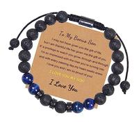 Bracelet Bijoux 8 mm Pierre Naturelle Tissée avec Carte À Mon Incroyable Petit Ami avec Carte Réglable pour Lui et Elle, Bracelet de Perles, Excellent Cadeau pour Femme - 30 cm Robinetterie Domestique