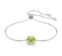 Bracelet Birthstone, Taille Carré, Août, Vert, Métal rhodié OS
