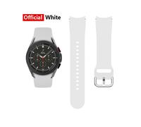 Bracelet (blanc officiel) pour montre connectée Samsung Galaxy Watch 4 Classic 46 mm 42 mm en silicone
