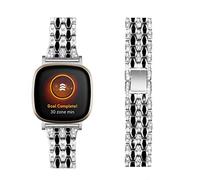 Bracelet bling compatible avec Fitbit Versa 4 / Sense 2 / Versa 3 / Sense pour femme Bracelet élégant en métal strass Bracelet pour Fitbit Versa 4 / Sense 2 sangles