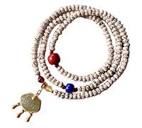 Bracelet Bodhi naturel Feng Shui Mala Perles Bracelet HETIAN JADE LONGUE LORC LOCK PENDANT 925 STANT SILTS BIELLIE MADE ACCESSOIRES Multi-couches Berges de prière Bracelet Amulet Méditation Cinabar