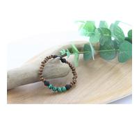 Bracelet bois malachite & pierre de lave