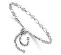 Bracelet Bolo à maillons en argent sterling 925 plaqué rhodium poli pour femme 1,8 mm
