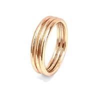 Bracelet Bouddhiste véritable jonc de temple Thaïlande avec Mantra porte bonheur - Feuille d'or véritable - Vendus en Lots de 3 ou 5, Bicolore et tressés à l'unité (S - 62mm, Champagne - Lot de 3)