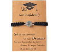 Bracelet boussole de remise de diplôme 2025 en corde tissée à la main avec boussole d'amitié/université/8e année/5e année unique pour l'université, unified, Métal, Pas de gemme