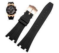 Bracelet bracelet de bracelet en caoutchouc en caoutchouc en silicone noir de 28 mm à 28 mm pour courroie de la bande de montre de chêne royal AP Royal 40 mm 42 mm