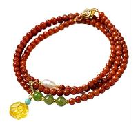 Bracelet, Bracelet de richesse, pendentif en ambre véritable, amulette Reiki cristal, porte-bonheur et protection contre les mauvais esprits, cadeau inspirant, motif floral(Flowers)