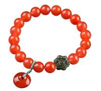 Bracelet, Bracelet en quartz agate rouge, pendentif boucle harmonie, breloque fleur de jade 9 mm, porte-bonheur, bracelet méditation et reiki cristal for femme(Jade)