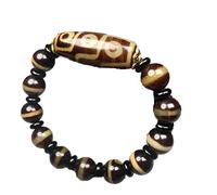 Bracelet, Bracelets de Perles, Bracelet de Perles dzi à Neuf Yeux en Agate tibétaine, Bijoux for Hommes et Femmes