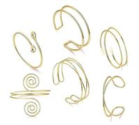 Bracelet Bras Doré Set 6Pcs Bracelet De Bras Femme Doré Brassard Supérieur Minimaliste Simple Bobine Pour Femme Réglable Brassard Ensemble