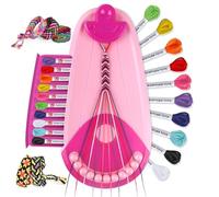 Bracelet Brésilien, Bracelet D'amitié, Cadeau Enfant Jouet Kit de Fabrication de Bracelets pour Filles 6-12 Ans, Enfants DIY Loisirs Créatifs, Cadeau D'anniversaire partir de 6 ans Enfants-Rose Rouge