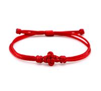 Bracelet Bresilien, Bracelet Réglable Noeud Chinois Ethnique Tissé Bracelets Porte-Bonheur Rouge À La Main Charme Amitié Bracelets Femmes Hommes Cadeau
