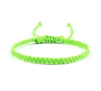 Bracelet Bresilien, Bracelet Réglable Simple Style Ethnique Wax Thread Wrap Rope Vert Fluo Bracelets D'Amitié Tissés À La Main Pour Femmes Hommes Anniversaire, Fiançailles, Cadeau