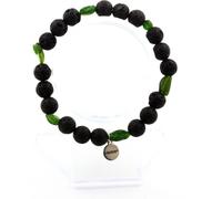 Bracelet brésilien en diopside + perles de lave de 8 mm