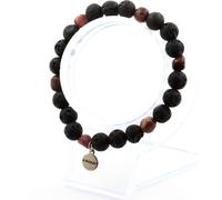 Bracelet brésilien en rhodochrosite + perles de lave de 8 mm