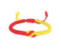 Bracelet Bresilien, Fait À La Main Rouge Jaune Infinity Love Bracelet Porte-Bonheur Réglable Multicolore Amulette Tibétaine Noeud Charme D'Amitié Pour Hommes Femmes Couple