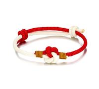 Bracelet Bresilien, Réglable Noeud Chinois Bracelet Tibétain Multicolore Tissé Blanc Rouge Chanceux Bracelets À La Main Ethnique Charme Yoga Bracelets Femmes Hommes Cadeau
