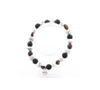 Bracelet bronzite du Brésil + perles de lave + howlite 8 mm