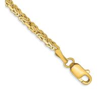 Bracelet byzantin en or jaune massif 10 carats de 2 mm à maillons de 20 cm pour homme et femme