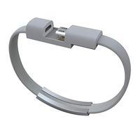 Bracelet câble USB de chargement et de synchronisation de données pour iPhone, Android, Samsung S8, S9, S10, Huwei P30 C Type-C, décoration tendance (gris pomme)