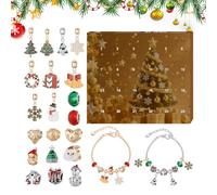 Bracelet calendrier de l'avent, 24 jours pour créer et fabriquer des bijoux à faire soi-même, kit pour bracelets, calendrier compte à rebours de Noël, pour femmes, filles, adolescentes