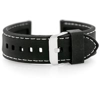 Bracelet caoutchouc pour montre U20 - noir/blanc 22 mm