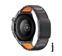 Bracelet Caoutchouc Titane 22mm For Huawei Watch GT6/5/4/Pro 46mm/Ultimate2(Black orange-GB)