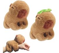 Bracelet Capybara Slap, Capybara Peluche Slap Band Jouet, Huggers Capybara, Band Poignet Huggers Animaux, Jouet Bracelet Animal Figurines Interactives Bracelets en Peluche pour Cadeaux de Fête