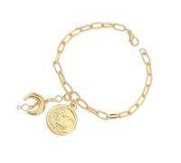 Bracelet céleste de luxe en or 14 carats Crescent Moon Stars réglable pour la plage, フリーサイズ