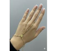 Bracelet chaîne à main étoile à paillettes dorées VIP