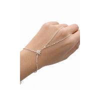 Bracelet chaîne à main étoile du Nord à paillettes argentées VIP