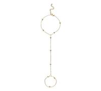 Bracelet chaîne de main en or pour femme, bracelet délicat en perles plaqué or, bracelet esclave tendance, bracelet bohème pour la plage, accessoires de bijoux cadeaux, Large, Alliage, Pas de gemme