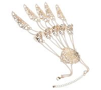 Bracelet Chaîne de Main Griffes en Bout D'ongle Métal Or Punk | Léger et Confortable à Porter, Décoratif pour Danse du Ventre et Anniversaire, pour Femmes