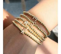 Bracelet chaîne réglable avec pendentif lettre en zircone classique et mode, bracelet initial de luxe A-Z, cadeau de bijoux pour femmes L,M,S,H,A,T,O,X,B,C,D,E,F,G,I,J,K,N,P,Q,R,U,V,W,Y,ZCuivre