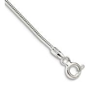 Bracelet chaîne serpent ronde en argent sterling poli de 1,2 mm - Bague à ressort - Options de longueur : 7 8 9, 8 inches, Métal Argent Argent sterling, Pas de gemme