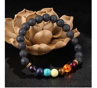 Bracelet Chakra d 'énergie puissance Hommes Femmes Rock Bracelet En Pierre De Lave