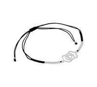 Bracelet chakra du troisième œil en argent sterling et cordon noir