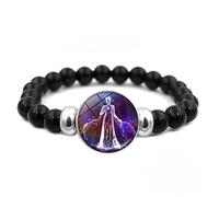 Bracelet Chakra Femme 12 Signes Du Zodiaque, Constellation Astrologique En Pierre D'Onyx Noir Naturel, Cristal De Guérison, Horoscope Bijoux De Pierre De Naissance