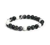 Bracelet Chakra Femme, Naturel Noir Blanc Zèbre Jaspe Pierre Bracelets Bracelet En Cristal De Guérison Chakra Pierre Précieuse Bracelet Yoga Bracelet Bracelet Fait Main Bijoux De Charme Pour Homm