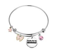 Bracelet chanteur « God maybe I'm too emotional » ou cadeau pour les fans de musique pop, 7 to 8.5 inches, Acier inoxydable