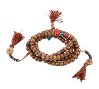 Bracelet chapelet bouddhiste tibétain fabriqué à la main, 108 perles, os de Yak naturel, prière Bouddha, perles extensibles, pour hommes et femmes, amulette de méditation, bonne