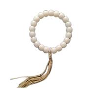 bracelet chapelet, Bracelet de perles en jade blanc, racine Bodhi, pompon fait main, Bouddha, prière méditation(D)