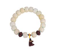 bracelet chapelet, Chapelet en jade blanc avec une seule boucle d'oreille, composé de perles Bouddha Bodhi racine, for hommes et femmes(Jade)