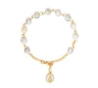 Bracelet Chapelet Médaille Miraculeuse - Perles Blanches 6mm | Mondo Cattolico | Décennie de prière de tradition italienne, liée à notre histoire à côté de la place Saint-Pierre