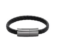 Bracelet chargeur type C vers câble de charge Lightning 20 cm court portable d'urgence cordon de rechange tendance en cuir tressé parfait câble de voyage pour iOS iPad, various, Silicone, Sans pierre