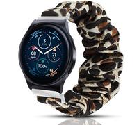 Bracelet chouchou élastique en tissu compatible avec montre intelligente Moto 40, 70, 100, 360 3e génération 2020 (bracelet de 20 mm, léopard)