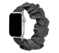 Bracelet chouchou pour bracelet de montre 10 42 mm 46 mm 40 mm 41 mm 45 44 38 Bracelet en nylon élastique pour la série iWatch pour Ultra2 4 5 6 7 8 9 SE, argent or, 38 40 41 mm L